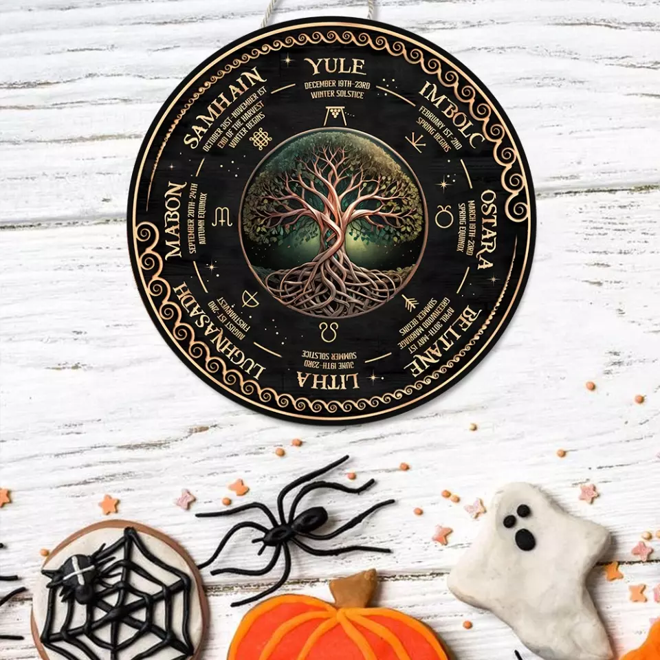 Wheel Year Tree of Life - Round Wooden Sign - For Witch Lovers - Image 7