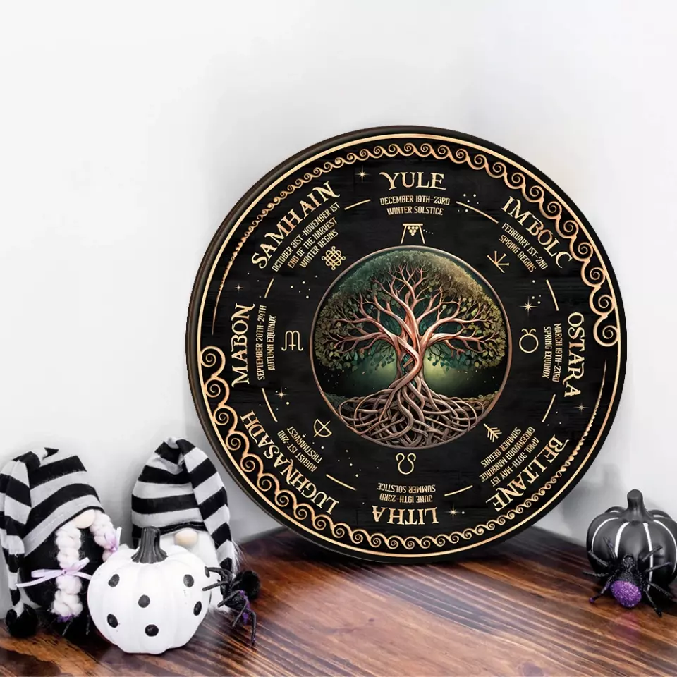 Wheel Year Tree of Life - Round Wooden Sign - For Witch Lovers - Image 8