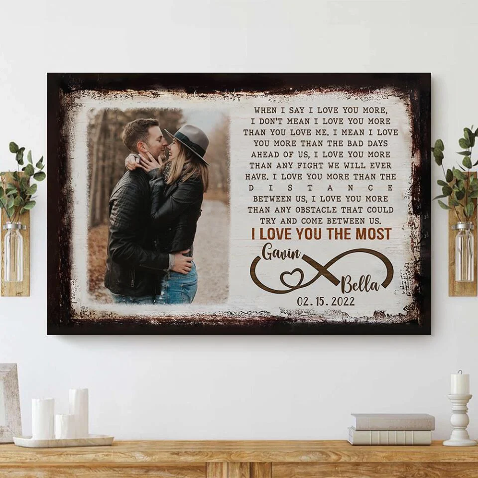 When I Say I Love You More Poem Custom Canvas Poster Anniversary Gift For Couples - Image 6