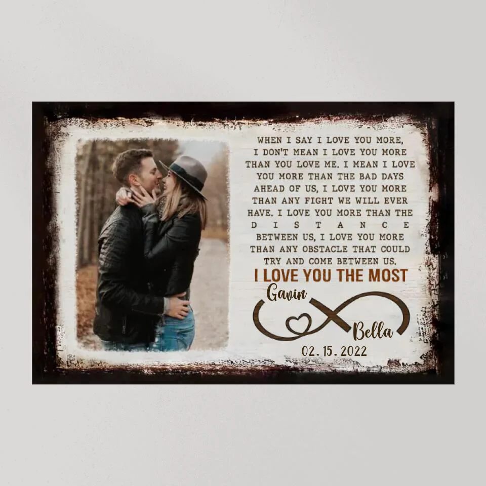 When I Say I Love You More Poem Custom Canvas Poster Anniversary Gift For Couples - Image 7