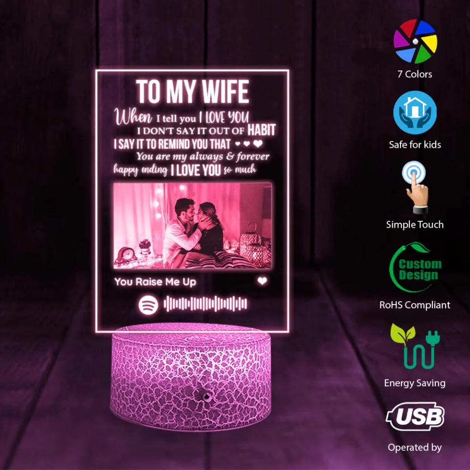 Personalized Valentine Gifts - When I Tell You I Love You I Don't Say It Out of Habit - Personalized Night Light - Image 6