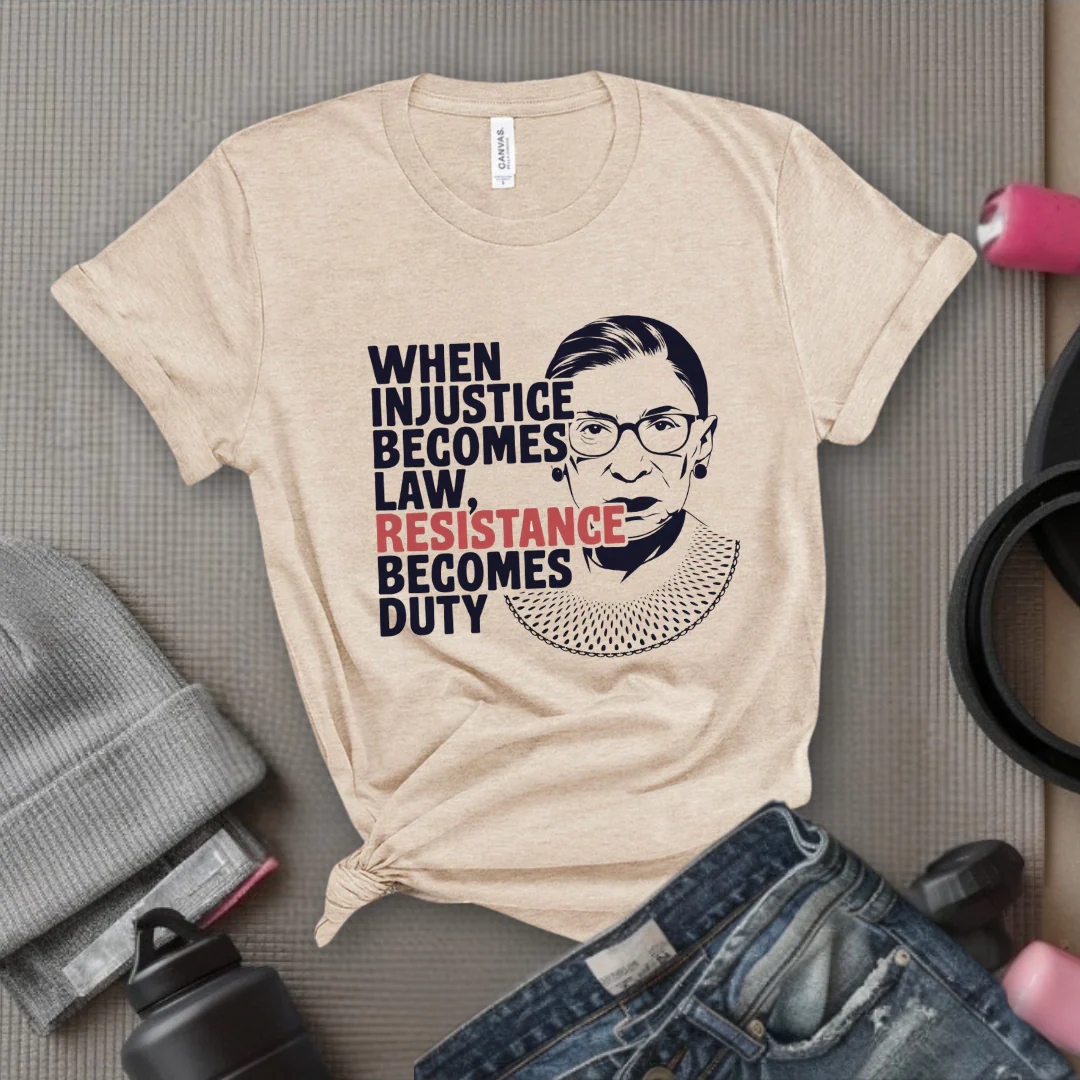 When Injustice Becomes Law, Resistance Becomes Duty - Bold Women In History Tee - Gifts for Her - Feminist Tee - Bella Canvas 3001 - Image 5