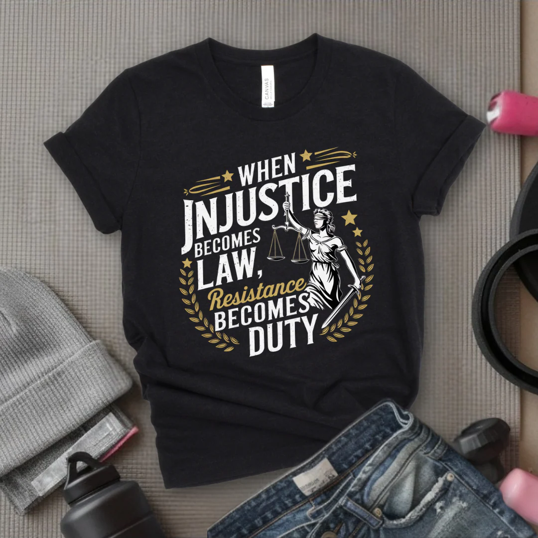 When Injustice Becomes Law Resistance Becomes Duty - Women Empowerment Tshirt - Gift for Strong Women, Feminists - Bella Canvas 3001 - Image 2