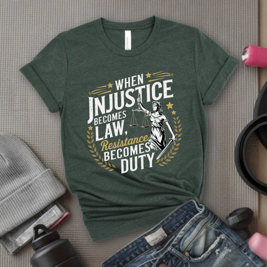 When Injustice Becomes Law Resistance Becomes Duty - Women Empowerment Tshirt - Gift for Strong Women, Feminists - Bella Canvas 3001 - Image 4
