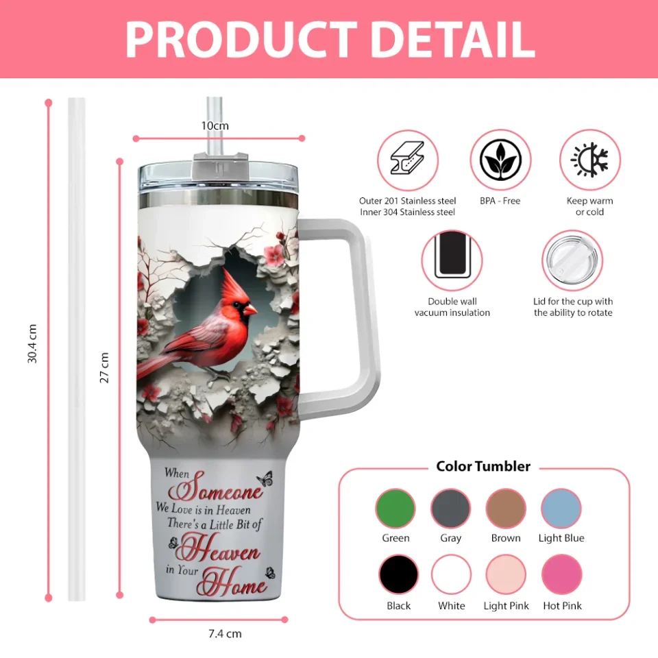 When Someone We Love Is In Heaven - 40oz Tumbler - Memorial Gifts - Remembrance Gifts For Loss Of Mother Father - Image 2
