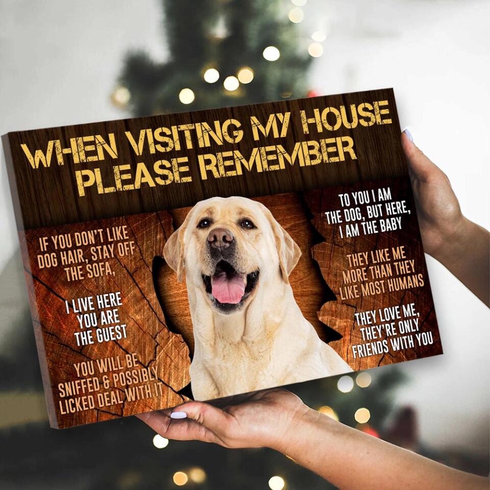 When Visiting My House Please Remember - Custom Canvas Poster - Gift For Dog Lovers - Image 5