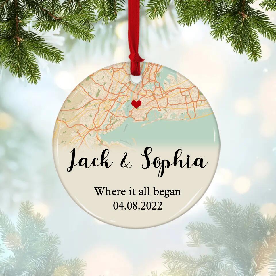 Where It All Began Custom Retro Map - Housewarming Gifts - Custom Ornament - Christmas Gifts - Image 4