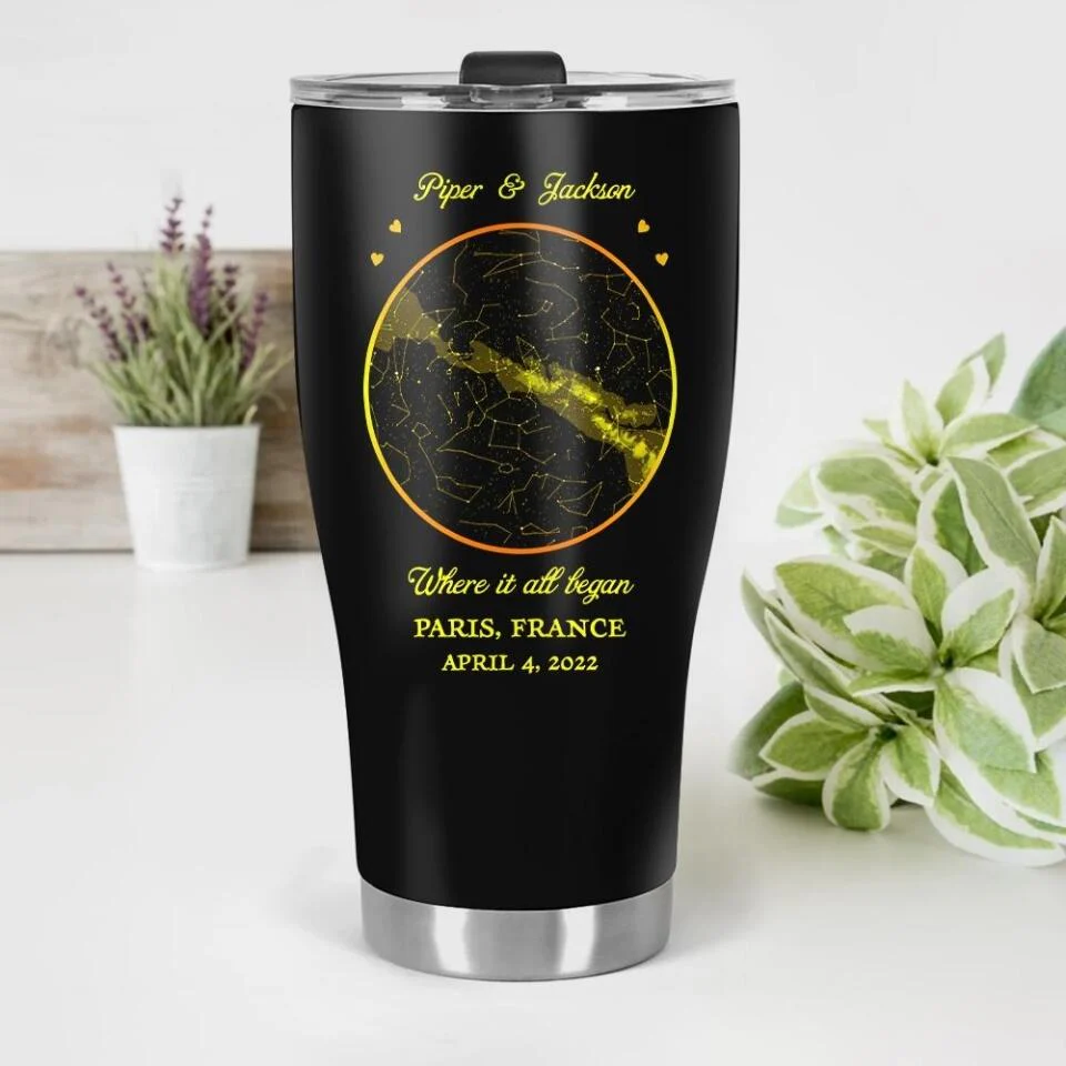 Where It All Began - Custom Tumbler Star Map - Anniversary Gift - Image 3