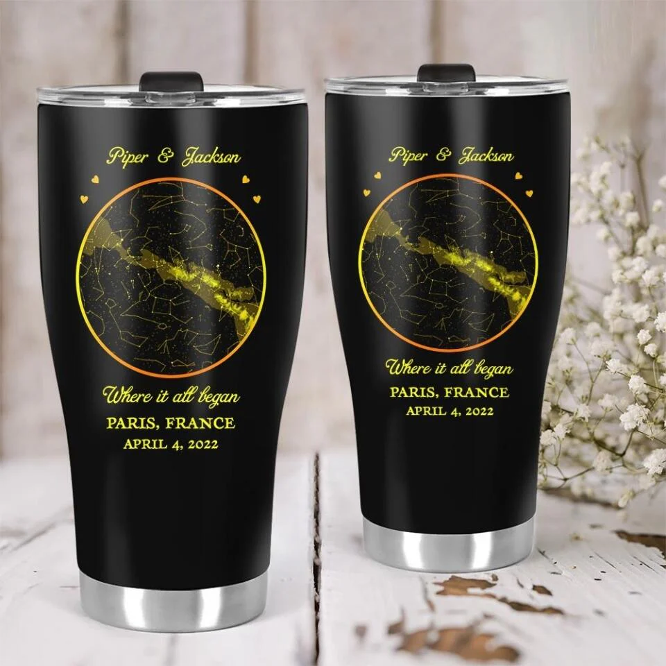 Where It All Began - Custom Tumbler Star Map - Anniversary Gift - Image 4