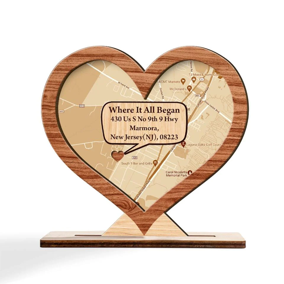 Where It All Began Retro Map - Housewarming Gifts - Custom Wooden Plaque - Valentine's Day Gift - Image 3