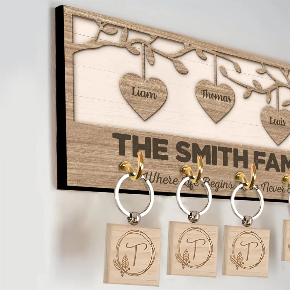 Where Life Begins Love Never Ends - Housewarming Gifts - Custom Key Holder - Anniversary Gifts - Image 9
