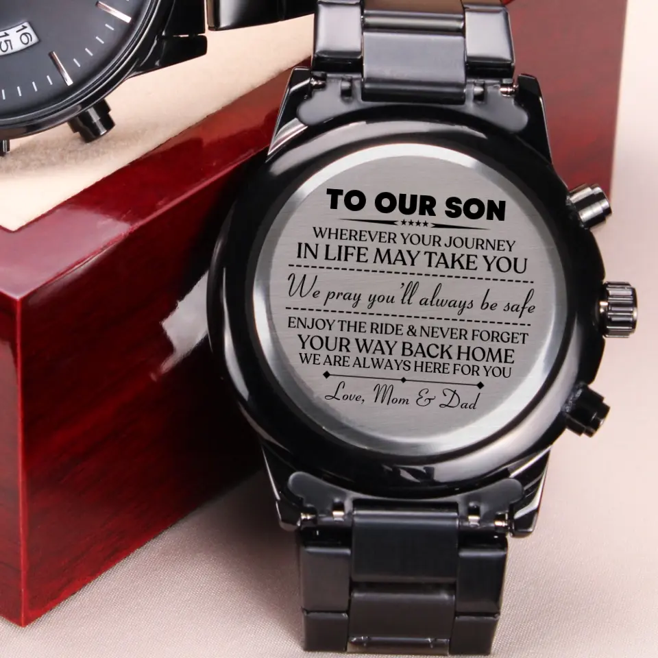 Enjoy The Ride And Never Forget Your Way Back Home Personalized Engraved Watch For Men - Image 3
