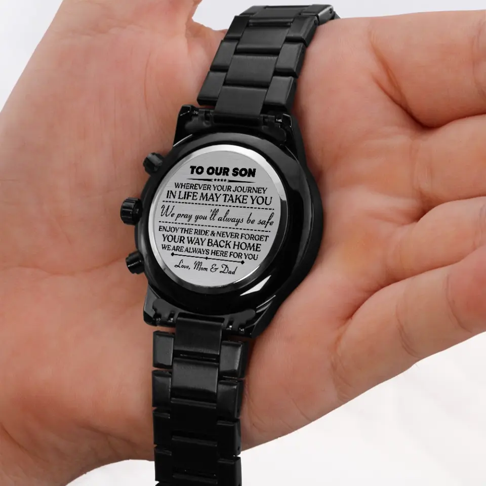 Enjoy The Ride And Never Forget Your Way Back Home Personalized Engraved Watch For Men - Image 5