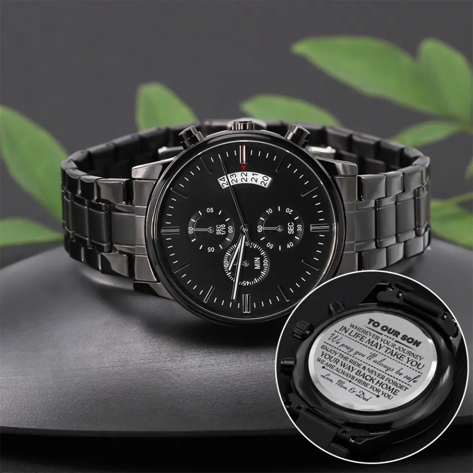 Enjoy The Ride And Never Forget Your Way Back Home Personalized Engraved Watch For Men - Image 6