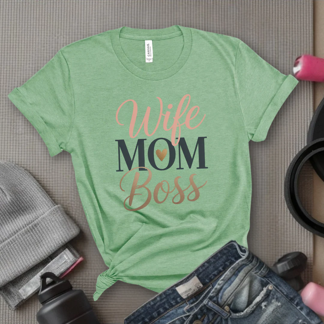 Wife, Mom, Boss - Mother's Day Gifts - Women Empower Feminist Tee - Bella Canvas 3001 - Image 11