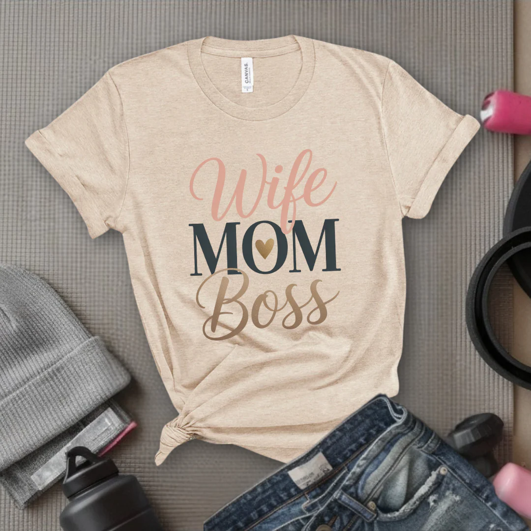 Wife, Mom, Boss - Mother's Day Gifts - Women Empower Feminist Tee - Bella Canvas 3001 - Image 9