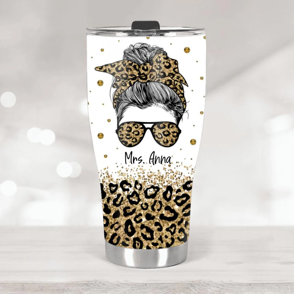 Wife Mom Boss Vintage Retro Style - Personalized Curved Tumbler - Image 3