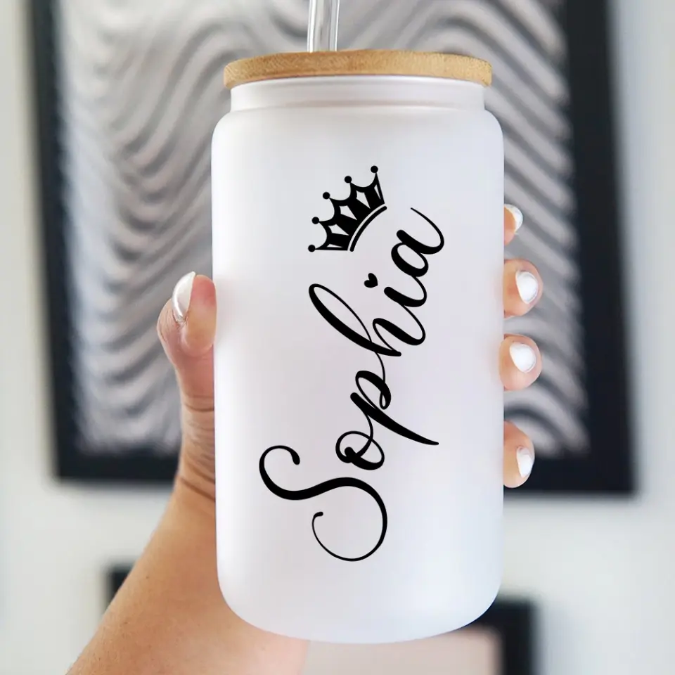 Wife Nutrition Facts Personalized Frosted Glass Can - Image 5