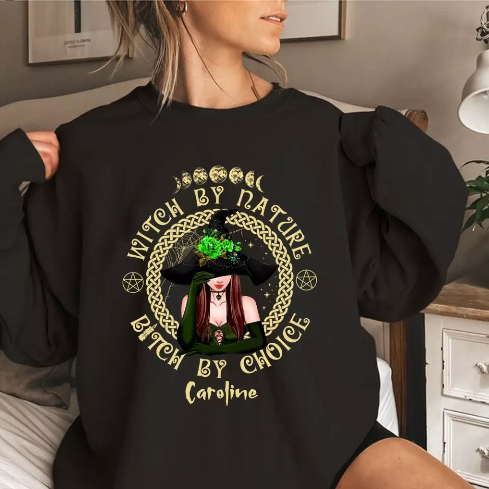 Witch By Nature Bitch By Choice - Personalized T-shirt - Witchcraft Gift - Image 11