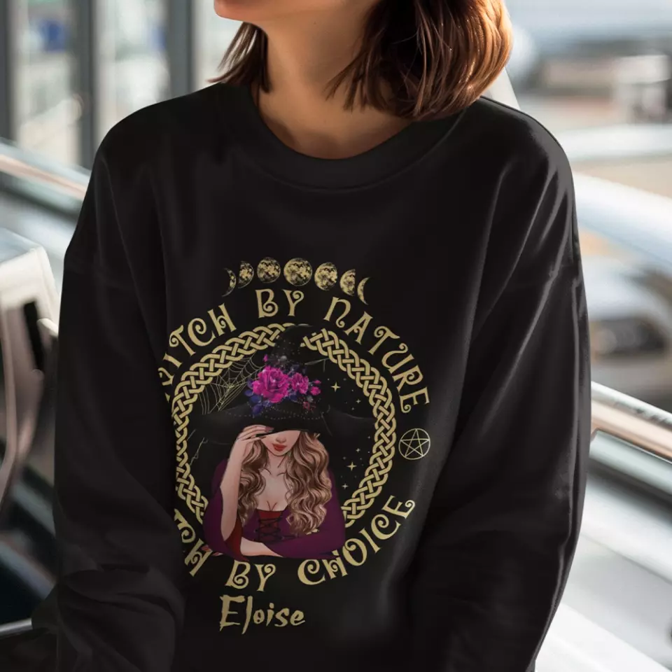 Witch By Nature Bitch By Choice - Personalized T-shirt - Witchcraft Gift - Image 12