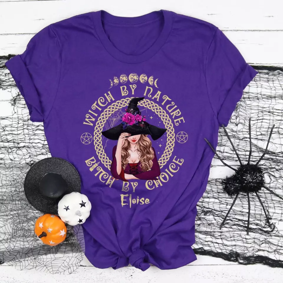 Witch By Nature Bitch By Choice - Personalized T-shirt - Witchcraft Gift - Image 5