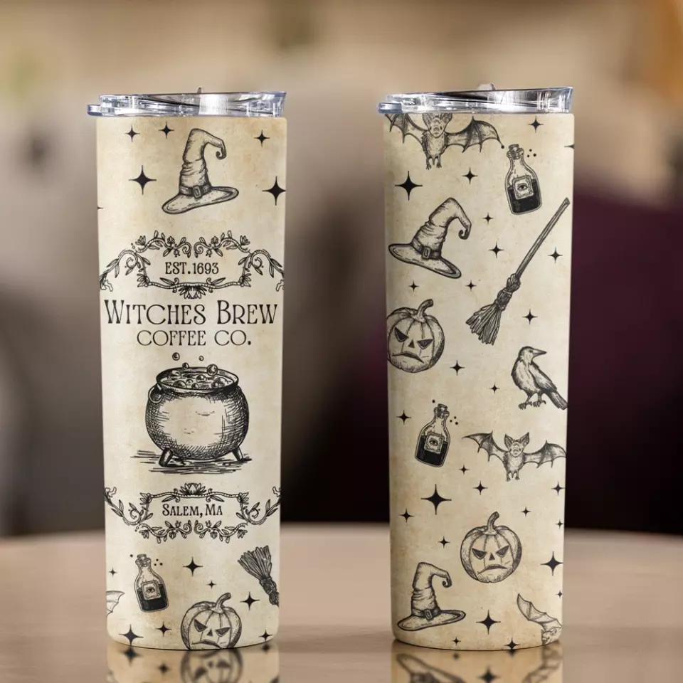 Witches Brew - Witch Coffe Cup - 20oz Skinny Tumbler - Witches Gifts - Gift for Witchy Friends, Mom, Girlfriend - Image 4