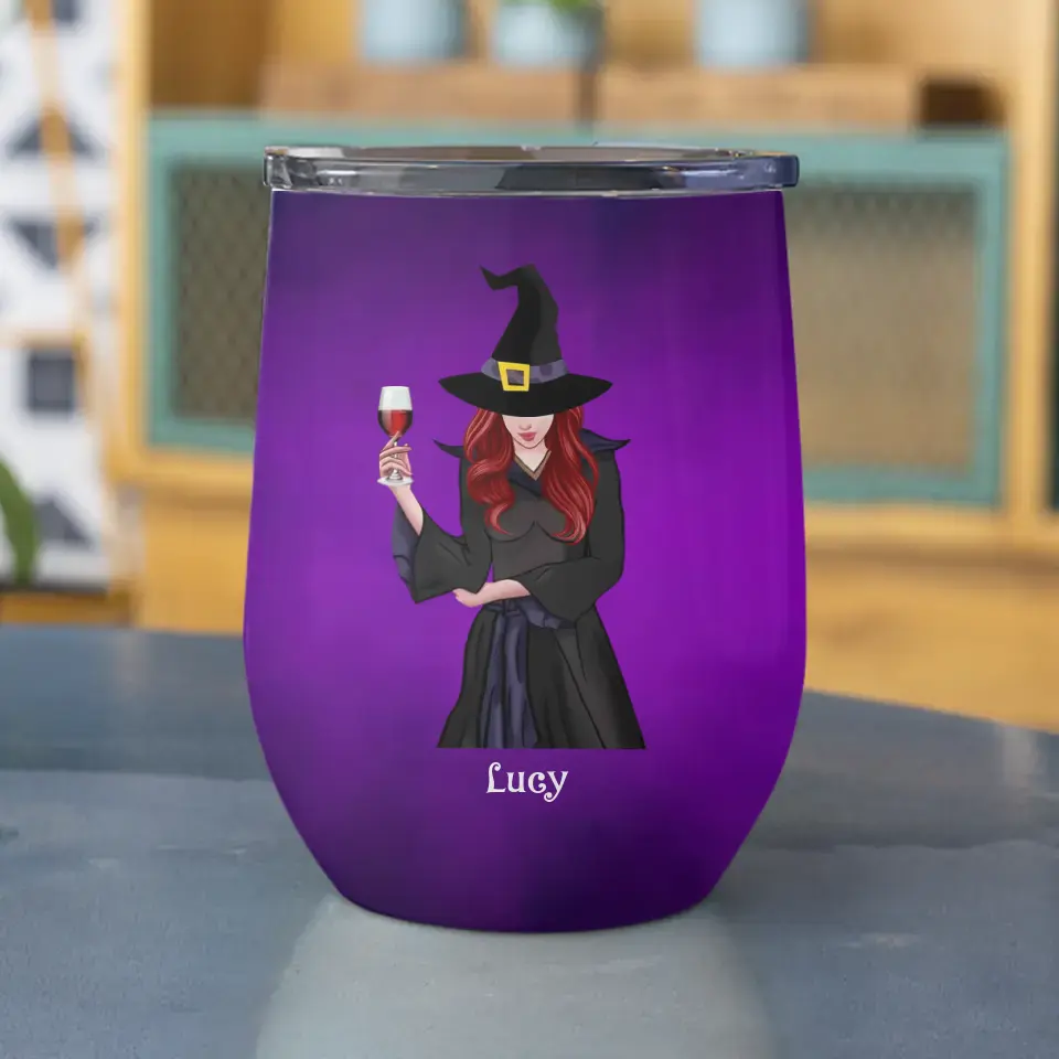 Witches By Natural - Personalized Wine Tumbler - Halloween Gift for Witch Lovers - Image 2