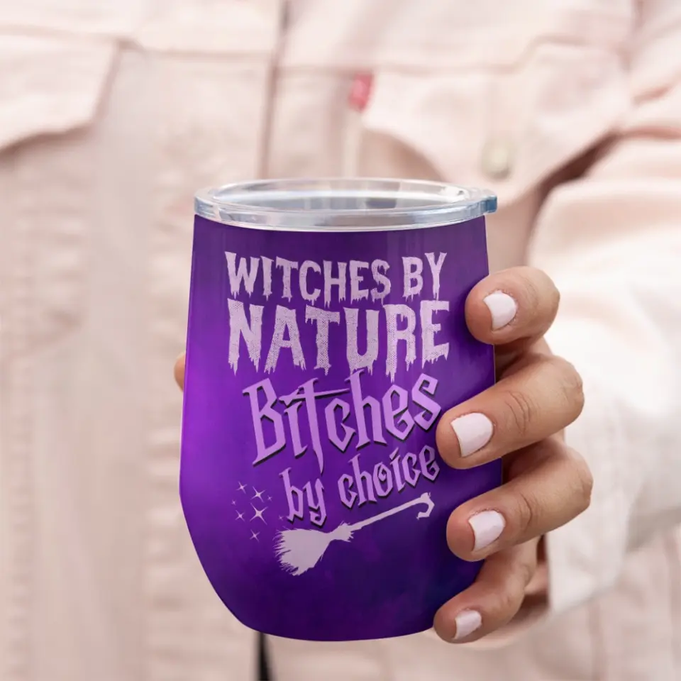 Witches By Natural - Personalized Wine Tumbler - Halloween Gift for Witch Lovers - Image 3