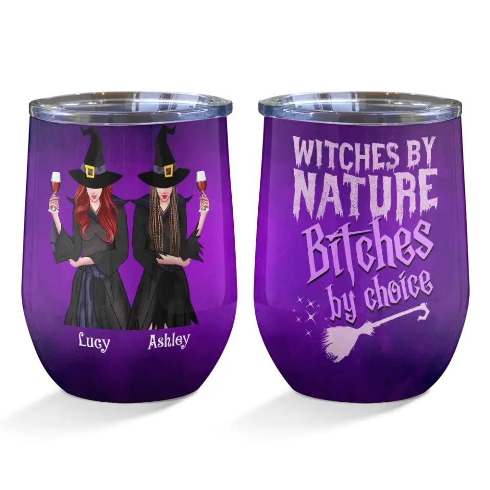 Witches By Natural - Personalized Wine Tumbler - Halloween Gift for Witch Lovers - Image 4