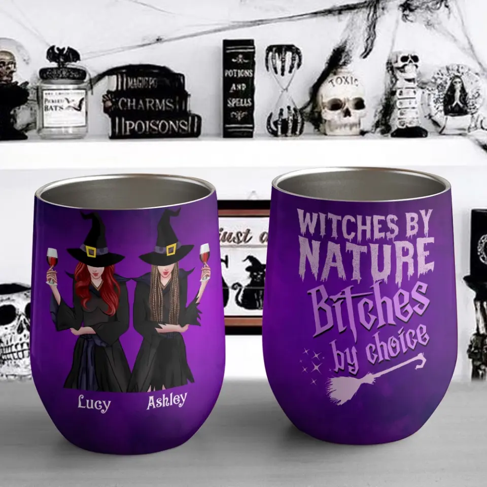 Witches By Natural - Personalized Wine Tumbler - Halloween Gift for Witch Lovers - Image 6