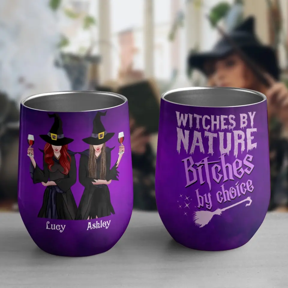 Witches By Natural - Personalized Wine Tumbler - Halloween Gift for Witch Lovers - Image 7