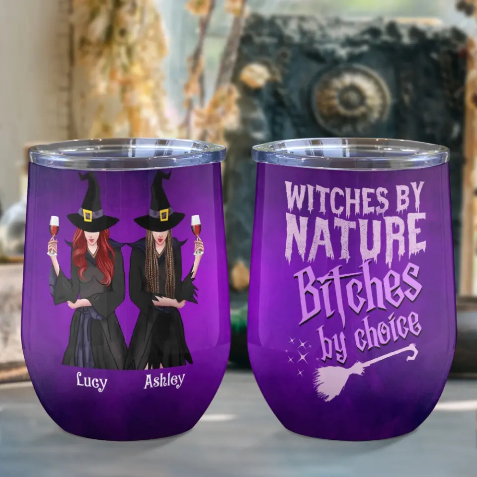 Witches By Natural - Personalized Wine Tumbler - Halloween Gift for Witch Lovers - Image 8