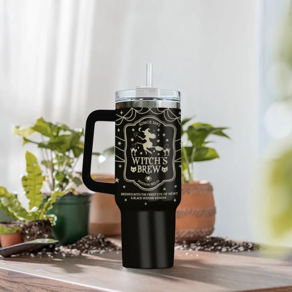Witch's Brew - Salem 1692 - 40oz Tumbler with Handle - Witchy Tumbler Cup - Witchy Gifts - Image 3