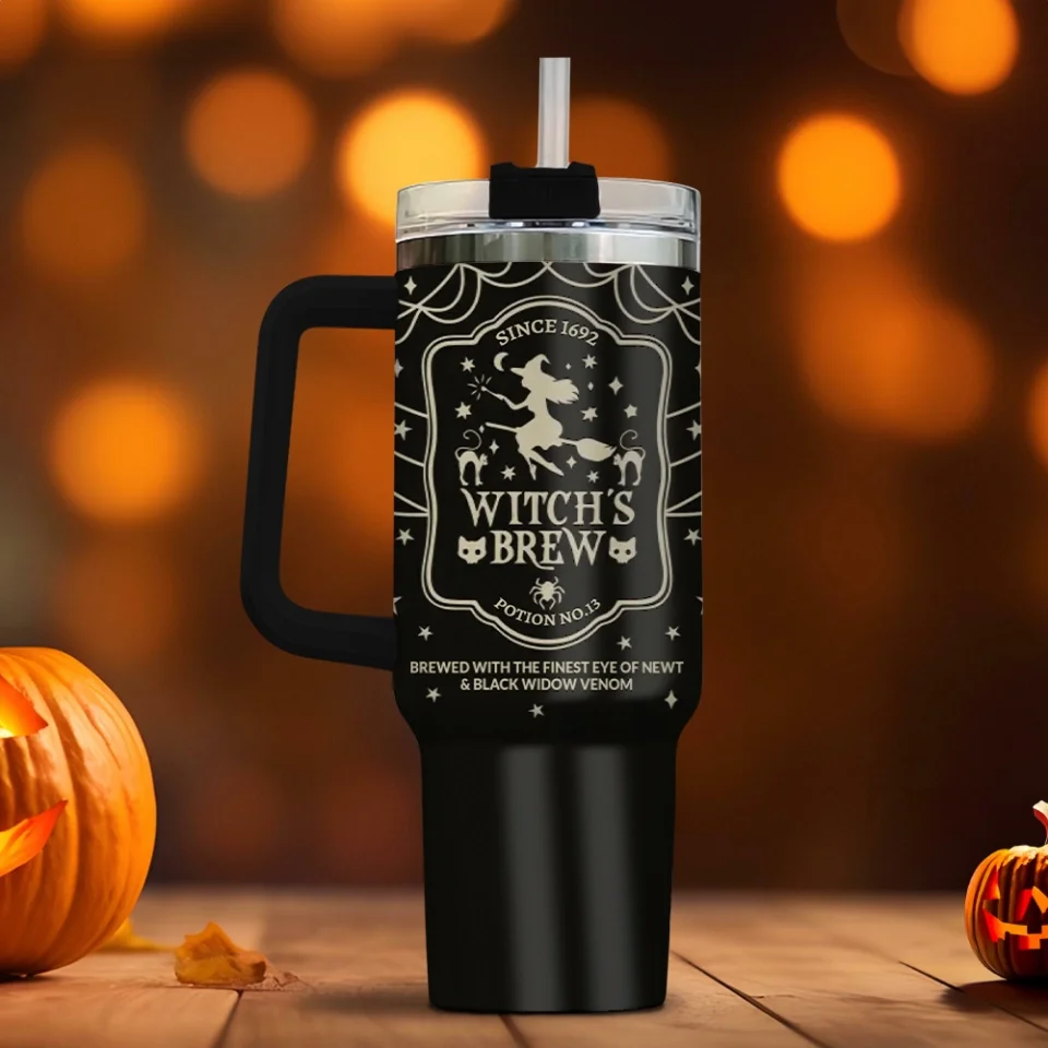 Witch's Brew - Salem 1692 - 40oz Tumbler with Handle - Witchy Tumbler Cup - Witchy Gifts - Image 5