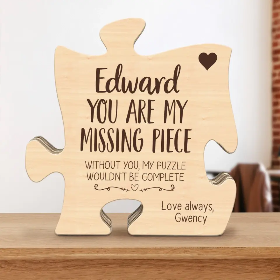 Couple Wooden Sign Without You My Puzzle Wouldn't Be Complete, Gift For Him Her Couple - Image 5