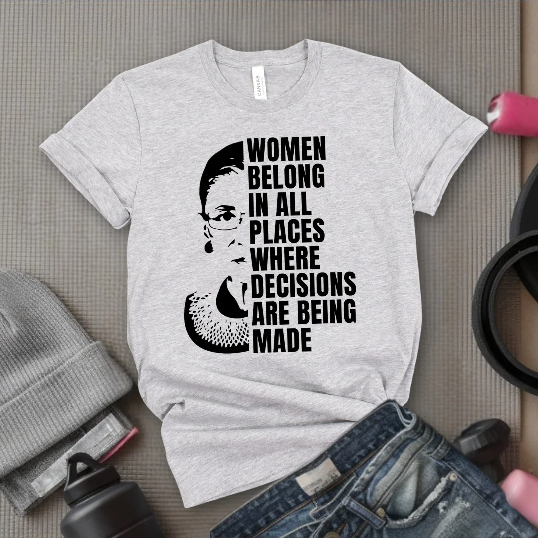 Women Belong In All Places Tshirt - Feminist Women Empowerment Shirt - Unisex Jersey Short Sleeve Shirt - Bella Canvas 3001
