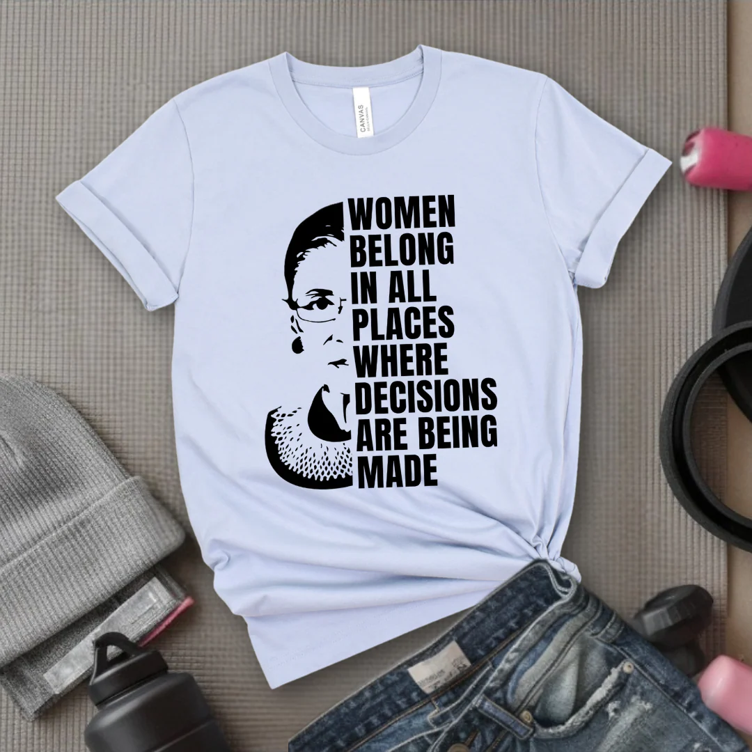 Women Belong In All Places Tshirt - Feminist Women Empowerment Shirt - Unisex Jersey Short Sleeve Shirt - Bella Canvas 3001 - Image 10