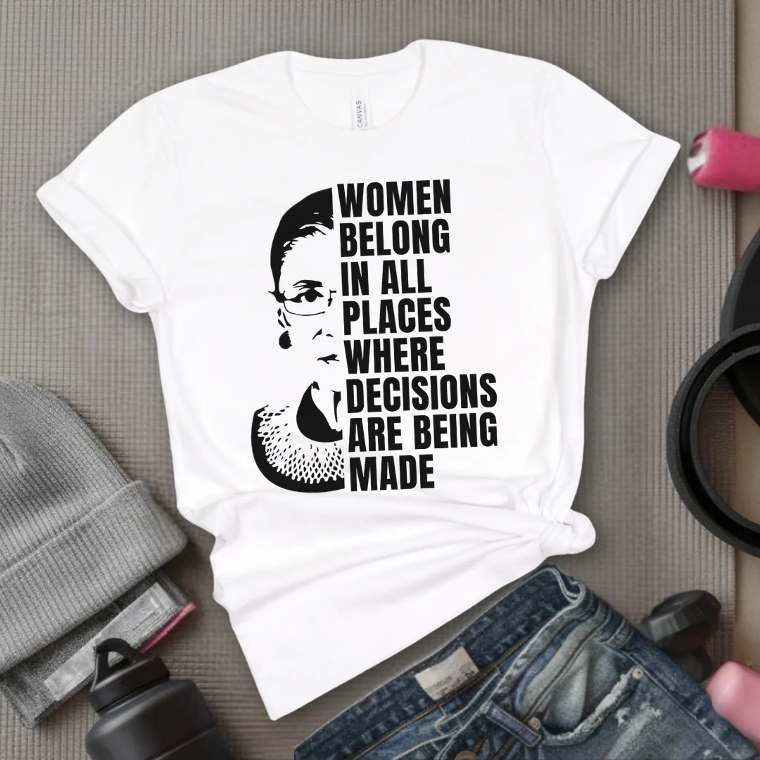 Women Belong In All Places Tshirt - Feminist Women Empowerment Shirt - Unisex Jersey Short Sleeve Shirt - Bella Canvas 3001 - Image 11