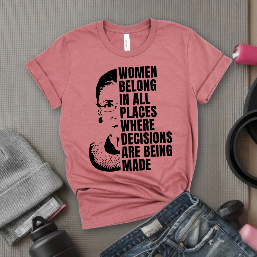 Women Belong In All Places Tshirt - Feminist Women Empowerment Shirt - Unisex Jersey Short Sleeve Shirt - Bella Canvas 3001 - Image 3