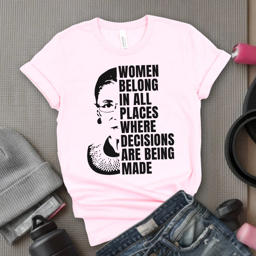 Women Belong In All Places Tshirt - Feminist Women Empowerment Shirt - Unisex Jersey Short Sleeve Shirt - Bella Canvas 3001 - Image 4