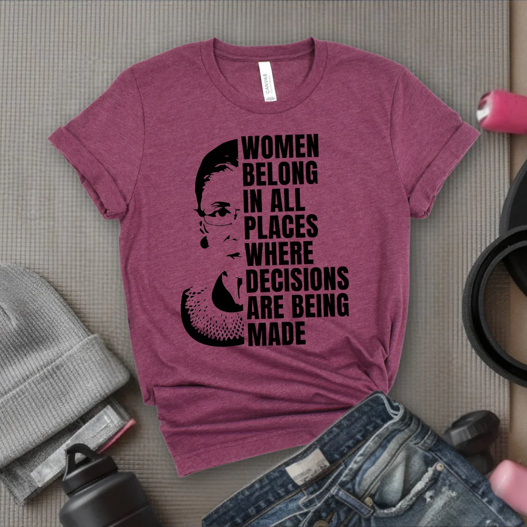 Women Belong In All Places Tshirt - Feminist Women Empowerment Shirt - Unisex Jersey Short Sleeve Shirt - Bella Canvas 3001 - Image 6