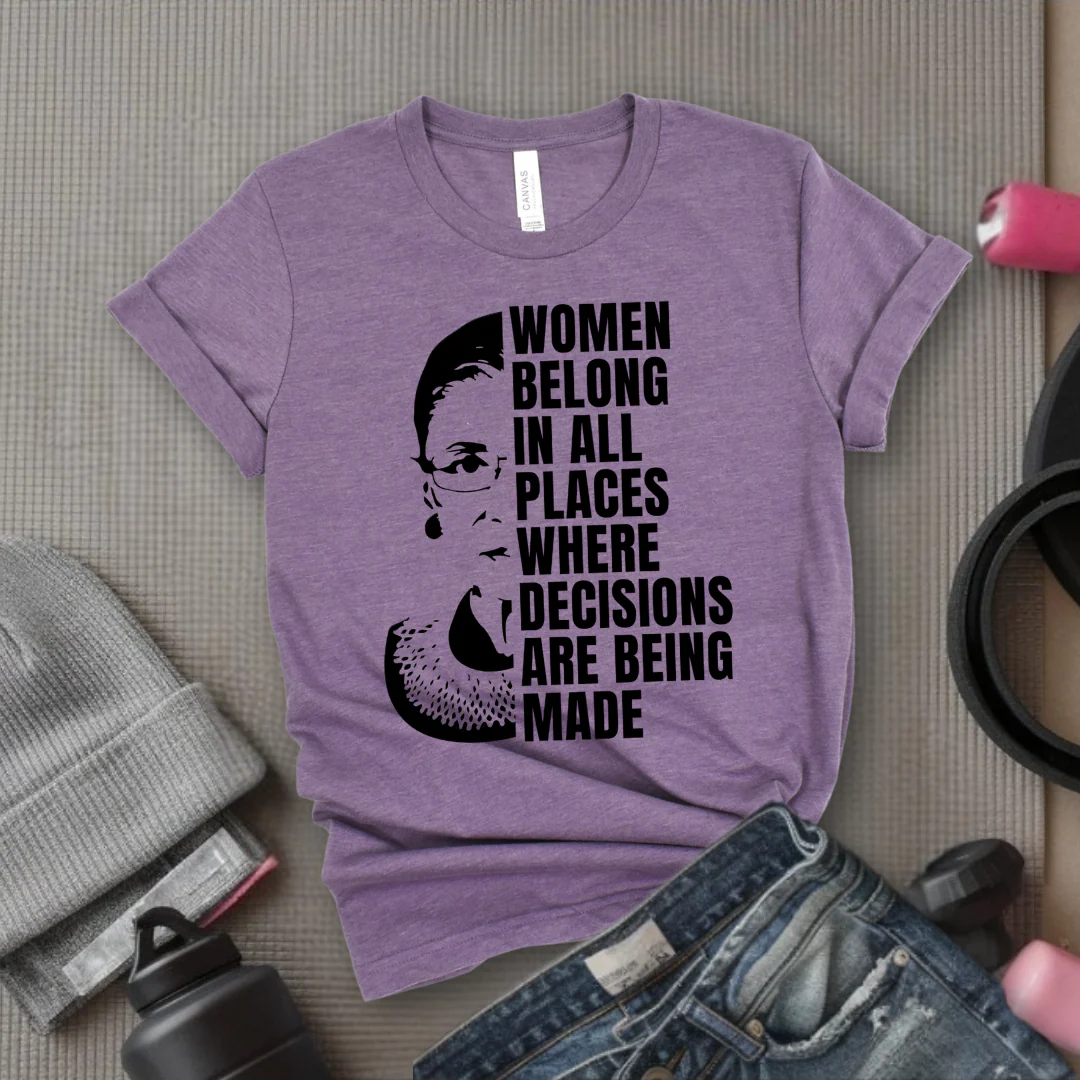 Women Belong In All Places Tshirt - Feminist Women Empowerment Shirt - Unisex Jersey Short Sleeve Shirt - Bella Canvas 3001 - Image 7