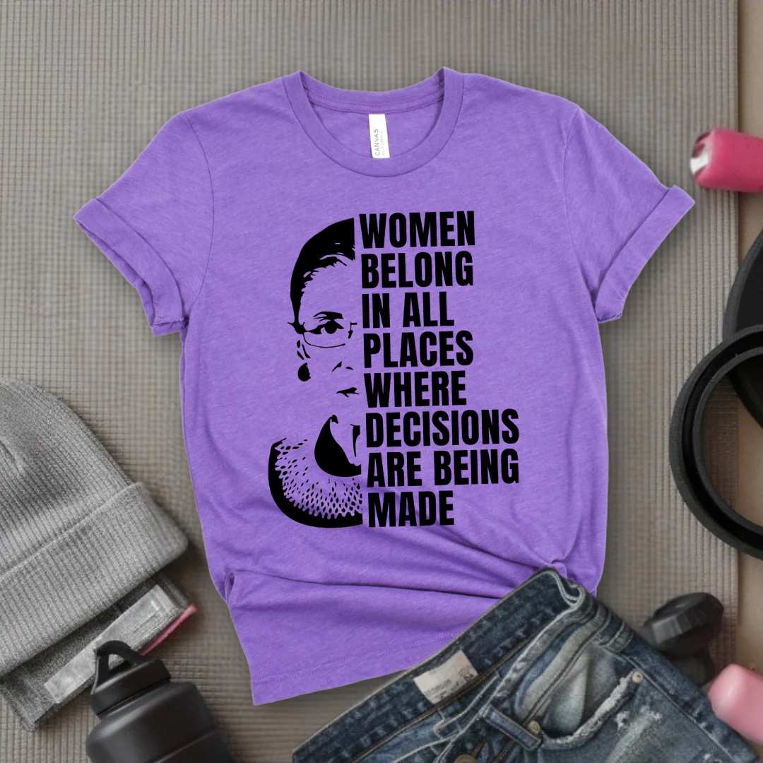 Women Belong In All Places Tshirt - Feminist Women Empowerment Shirt - Unisex Jersey Short Sleeve Shirt - Bella Canvas 3001 - Image 8