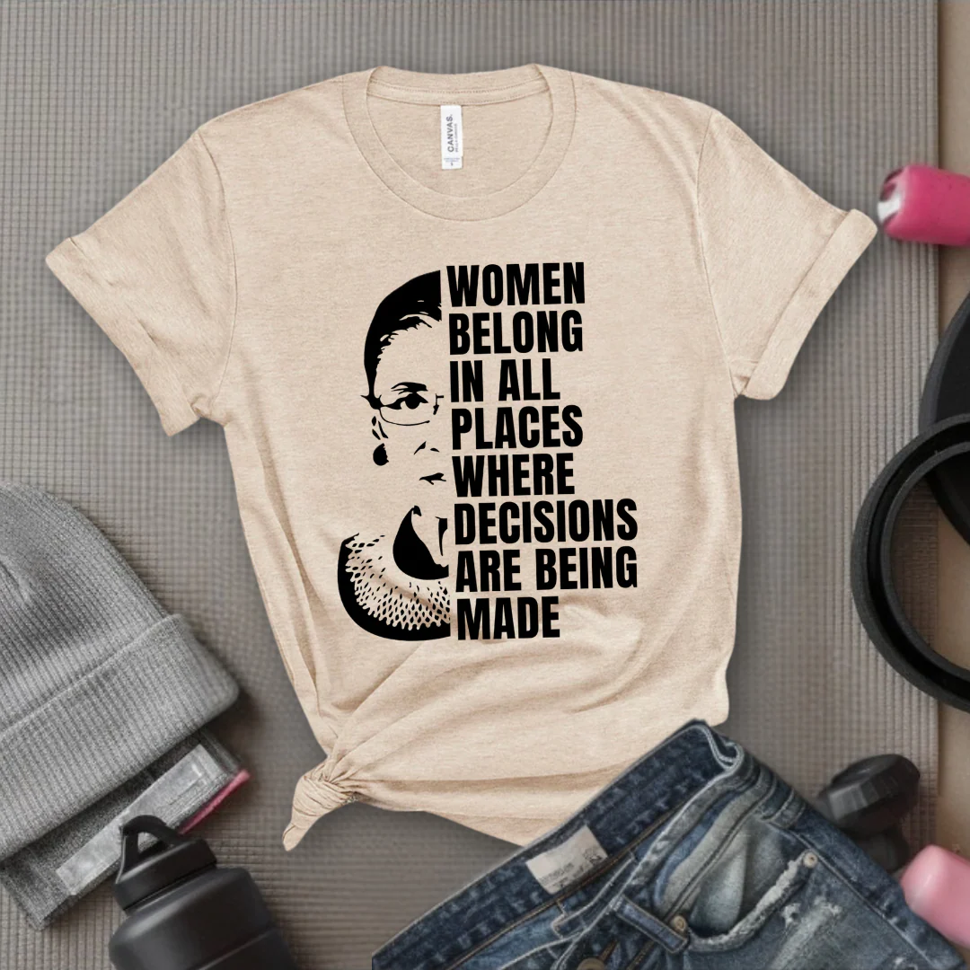 Women Belong In All Places Tshirt - Feminist Women Empowerment Shirt - Unisex Jersey Short Sleeve Shirt - Bella Canvas 3001 - Image 9