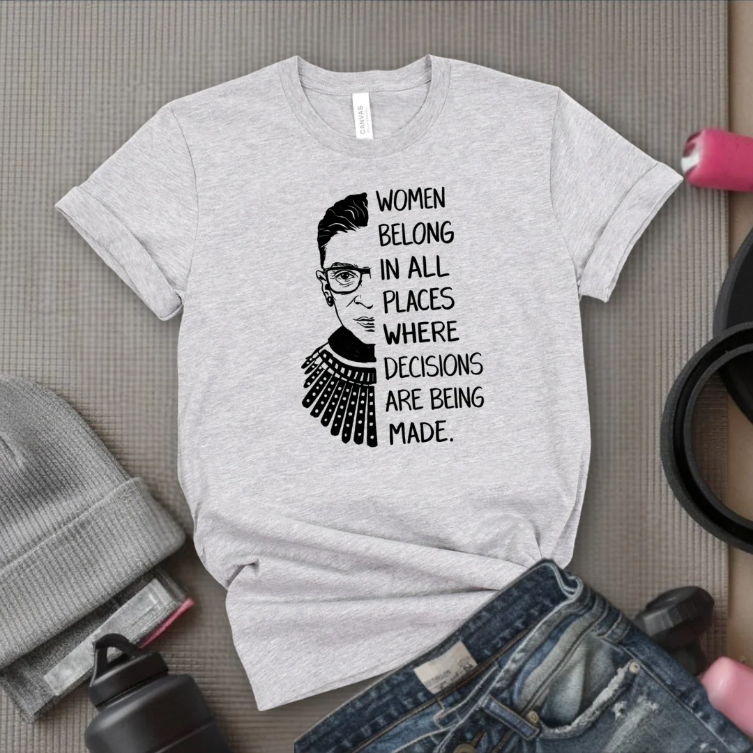 Women Belong In All Places V2 - Women Empowerment Tee - Gift for Her - Bella Canvas 3001 - Image 10