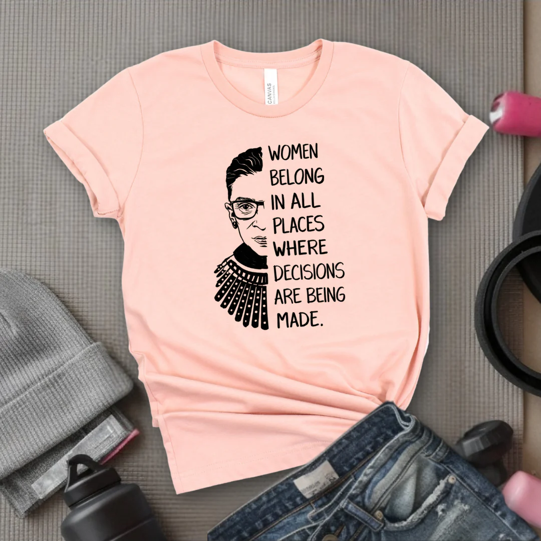 Women Belong In All Places V2 - Women Empowerment Tee - Gift for Her - Bella Canvas 3001 - Image 3