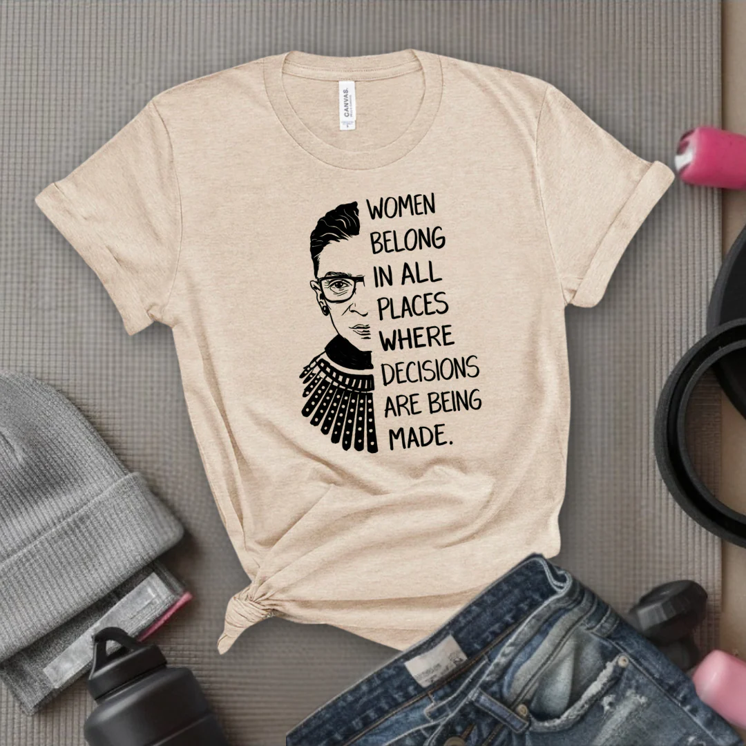Women Belong In All Places V2 - Women Empowerment Tee - Gift for Her - Bella Canvas 3001 - Image 5