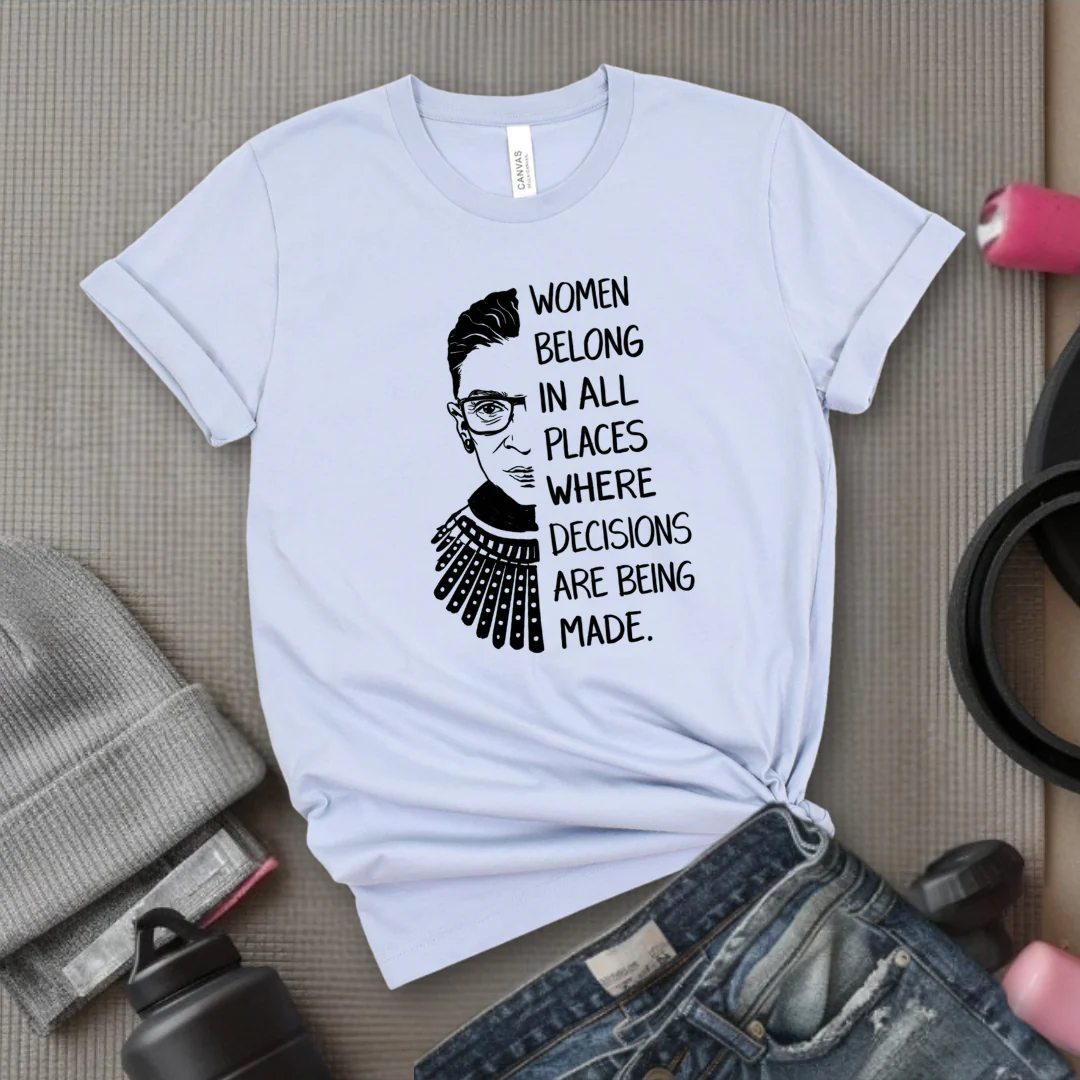 Women Belong In All Places V2 - Women Empowerment Tee - Gift for Her - Bella Canvas 3001 - Image 6