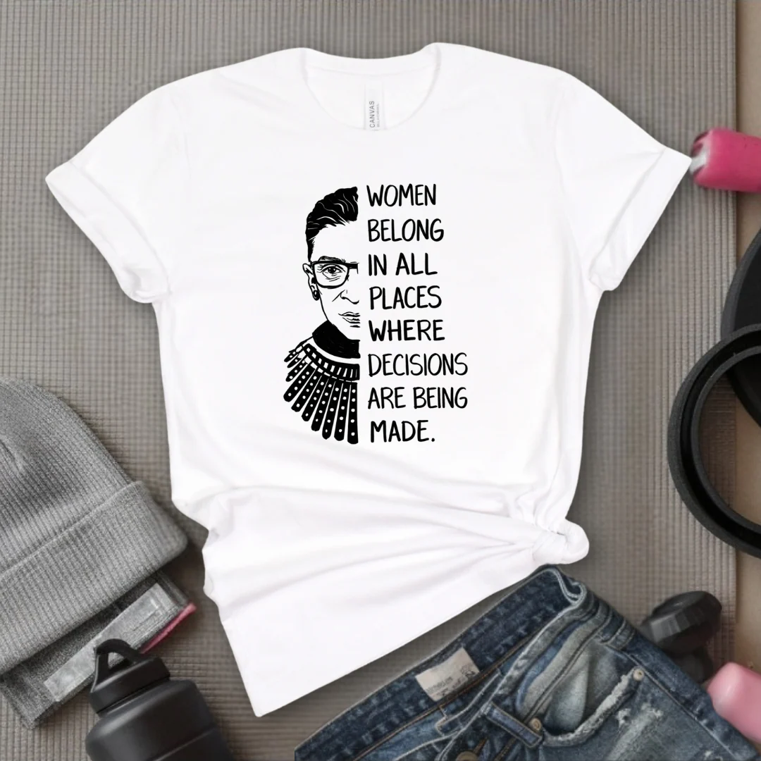 Women Belong In All Places V2 - Women Empowerment Tee - Gift for Her - Bella Canvas 3001 - Image 9
