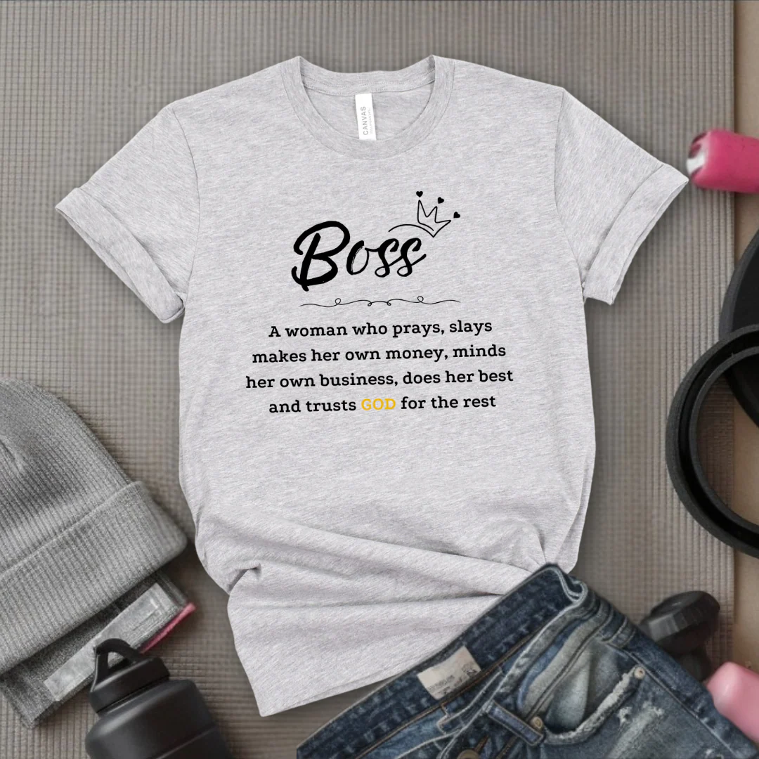 Women Boss Definition - Women Empowerment Tshirt - Gift for Strong Women, Feminists - Bella Canvas 3001 - Image 2